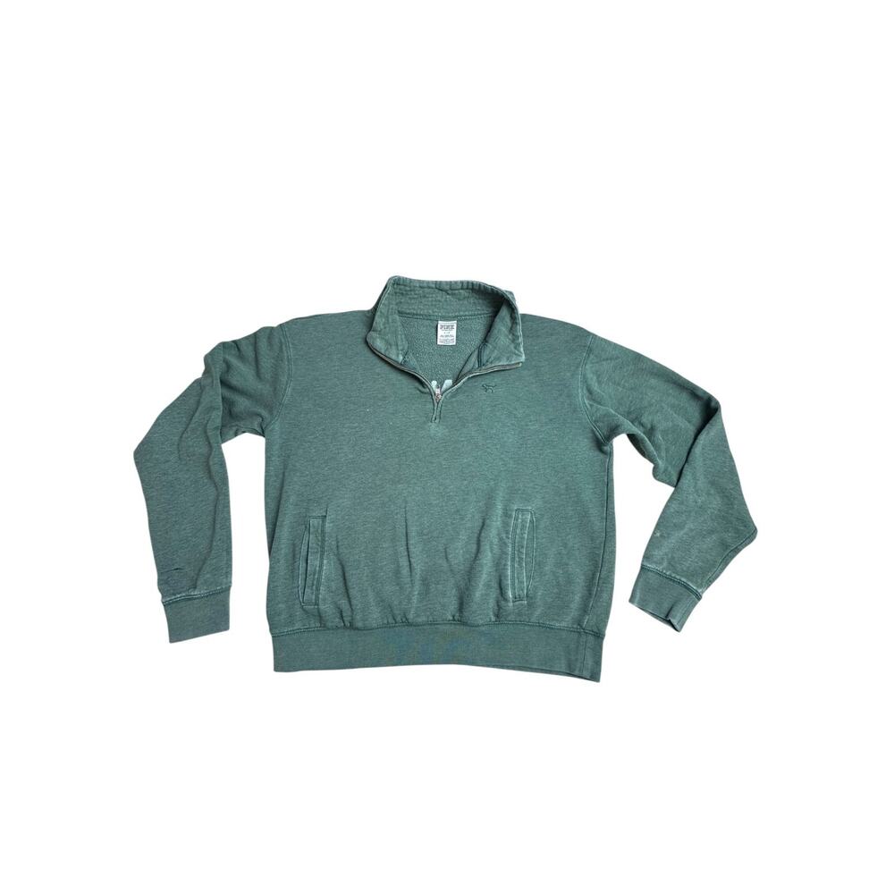 Victoria’s Secret PINK Half Zip Pullover Sweatshirt‎ S Vintage Cozy Gorpcore